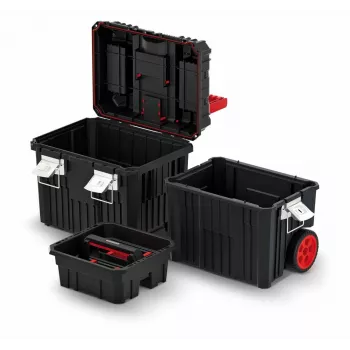 PROSPERPLAST Kistenberg Heavy Mobile Tool Box 40L musta/punainen pyörillä