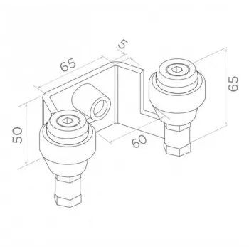 PSG 60.023.9005 yläohjainpidike liukuporteille, 60 mm, 2 rullaa, musta RAL 9005