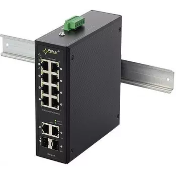 PULSAR ISFG108 teollinen PoE-kytkin (8xPoE, 2x SFP, hallitsematon, 240W)