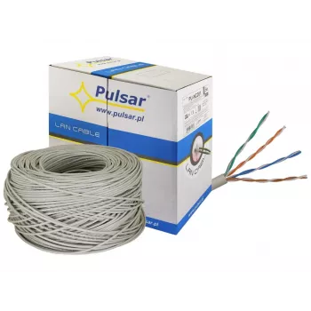 PULSAR PU-NC201 kierretyn parin kaapeli U/UTP, Cat 5e, 24AWG, harmaa