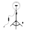 PULUZ 26 cm LED-rengasvalo jalustalla 1,1 m asti ja puhelintelineellä, USB-käyttöinen