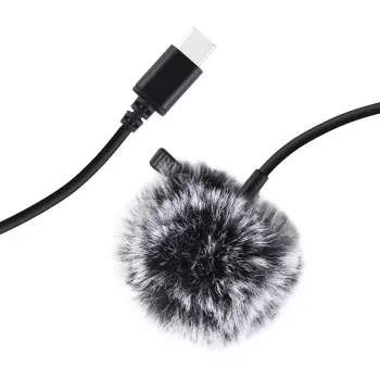 PULUZ Jack Tie mikrofoni klipsillä PU425 1,5m USB-C