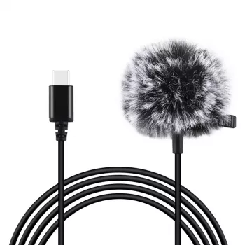 PULUZ Jack Tie mikrofoni klipsillä PU425 1,5m USB-C