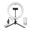 PULUZ LED-rengasvalo 26cm ja 8,3cm jalusta USB
