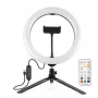 PULUZ LED-rengasvalo 26cm ja 8,3cm jalusta USB