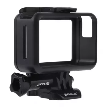 Puluz suojakotelo DJI Osmo Action -kameralle - musta PC-runko kylmäkenkätelineellä, pikakiinnityslukko