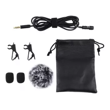 PULUZ PU424 Lavalier-mikrofoni 1,5 m 3,5 mm TRRS omnidirektionaalinen kondensaattorimikrofoni älypuhelimille, DSLR-kameroille, kannettaville tietokoneille - musta