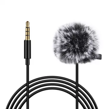 PULUZ PU424 Lavalier-mikrofoni 1,5 m 3,5 mm TRRS omnidirektionaalinen kondensaattorimikrofoni älypuhelimille, DSLR-kameroille, kannettaville tietokoneille - musta