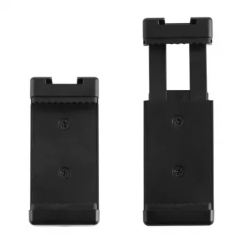PULUZ PU448B älypuhelinteline, jousipuristin 1/4 inch-20-kierteellä, sopii 55-85 mm älypuhelimille, musta ABS