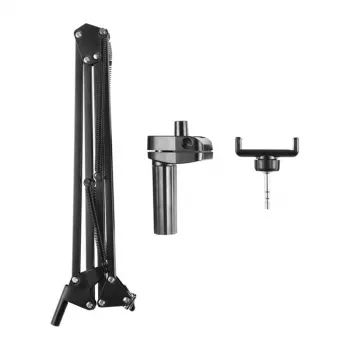 PULUZ PU650B live-streaming-teline puhelinpidikkeellä (musta) – pöytäteline 16 cm LED-rengasvalolla
