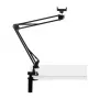 PULUZ PU650B live-streaming-teline puhelinpidikkeellä (musta) – pöytäteline 16 cm LED-rengasvalolla