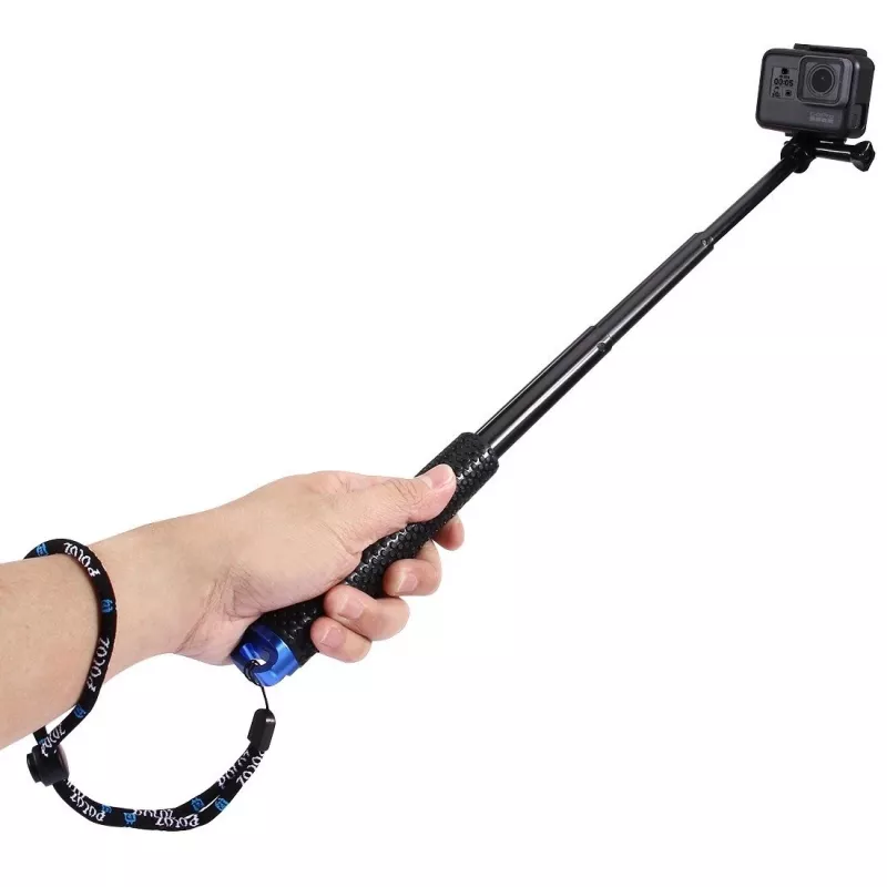 PULUZ selfie-tikku urheilukameroille (DJI, GoPro, Insta360) - musta