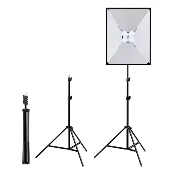 PULUZ studiopakkaus softbox 50x70cm, jalusta, LED-lamput 4 kpl PU5071EU
