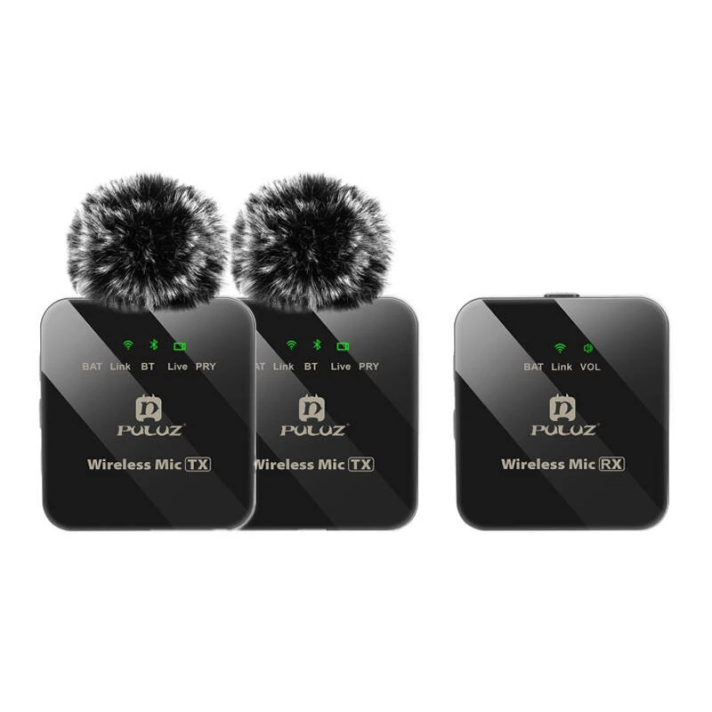 PULUZ langaton lavalier-mikrofoni 2 TX + 1 RX