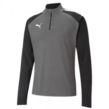 PUMA teamLIGA 1/4 miesten vetoketjullinen collegepaita harmaa-musta
