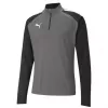 PUMA teamLIGA 1/4 miesten collegepaita vetoketjullinen harmaa-musta