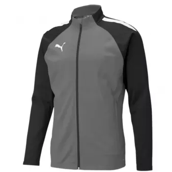 PUMA teamLIGA miesten harjoitushousut vetoketjullinen lahje, Medium Grey Heather/Puma Black, koko S