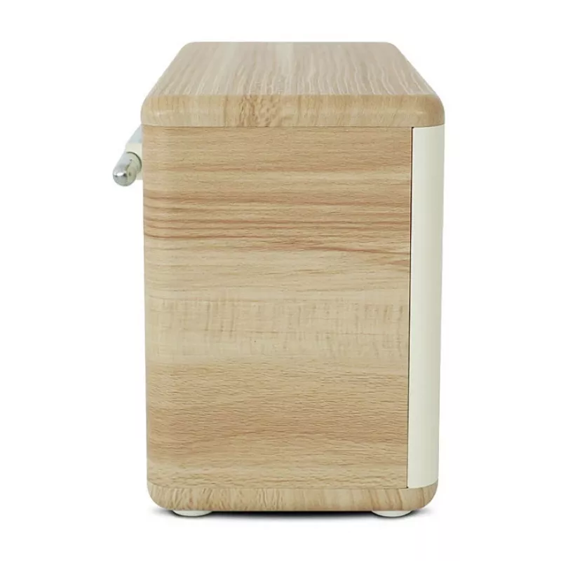 Pure Classic H4 DAB+/FM-digiradio, 2,4 tuuman värinäyttö, herätys, uniajastin ja keittiöajastin, Cotton White/tammi