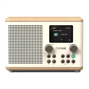Pure Classic H4 DAB/DAB+/FM digitaalinen radio, Bluetooth, Cotton White/tammi