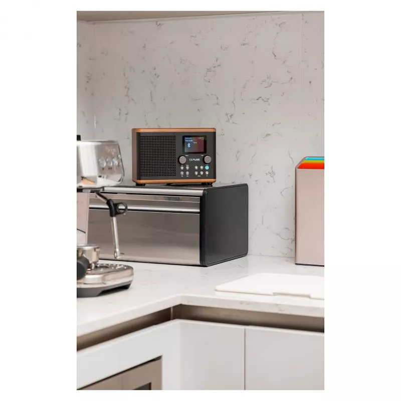 Pure Classic H4 DAB+ FM radio Bluetooth 5.3:lla, Coffee Black/Walnut, 10W