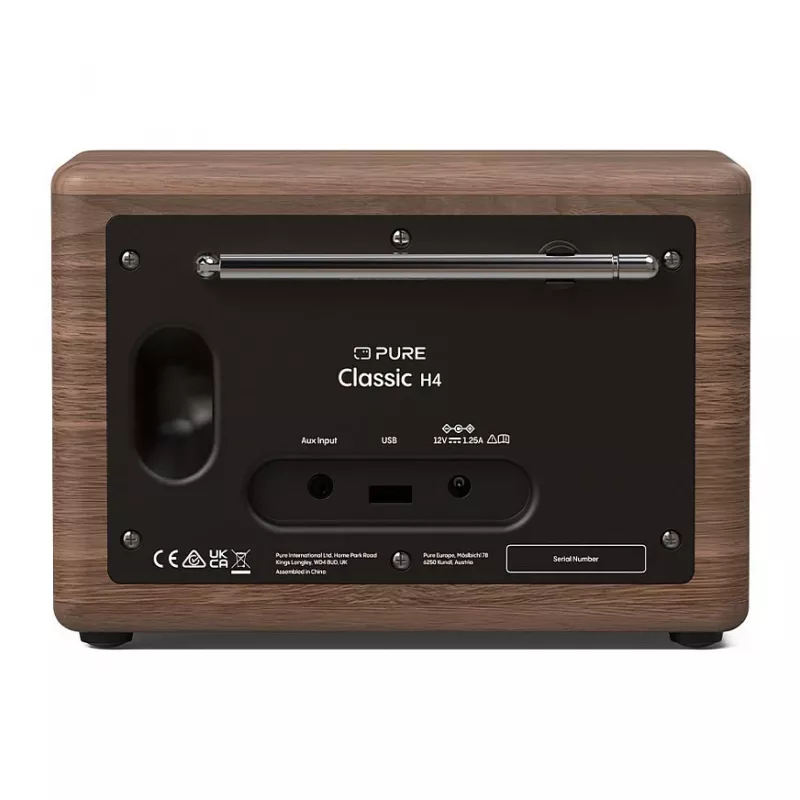 Pure Classic H4 DAB+ FM radio Bluetooth 5.3:lla, Coffee Black/Walnut, 10W