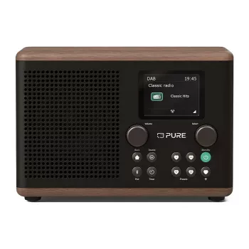 Pure Classic H4 DAB+ FM radio Bluetooth 5.3:lla, Coffee Black/Walnut, 10W