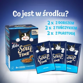 PURINA FELIX Soup ORIGINAL kalaisat maut 6x48g