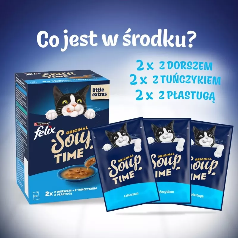 PURINA FELIX Soup ORIGINAL kalaisat maut 6x48g