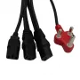 PWR Dedicated to 3 Headed Cable 3,8 m - 3-in-1 USB-A Lightning, USB-C, Micro-USB punottu lataus- ja datakaapeli, musta