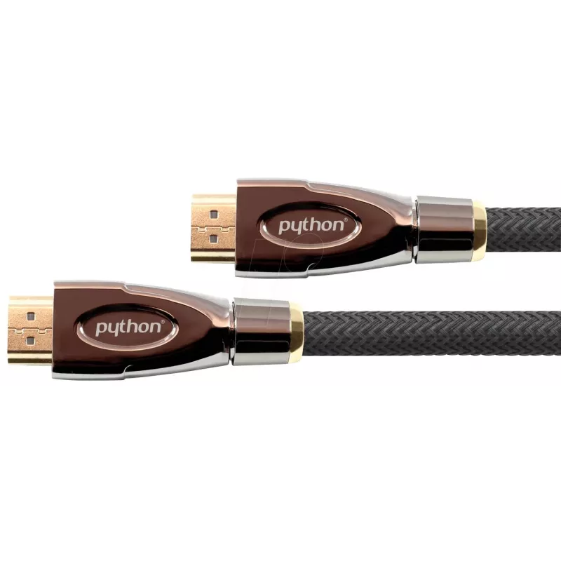 PYTHON GC-M0022 20m aktiivinen High-Speed HDMI-kaapeli Ethernetillä, 4K2K/UHD, Redmere-siru, kullatut kontaktit, OFC, nylonpunos, musta