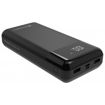 GoGEN PB300001B varavirtalähde, 30000 mAh, USB-C PD 20 W, LCD, musta