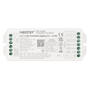 MiBoxer PZ5 5-in-1-LED-ohjain, Zigbee 3.0 + 2,4 GHz RF, 12–48 V, 20 A