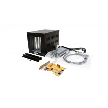 EXSYS EX-1012 ulkoinen laajennuslaatikko, 4 PCI-paikkaa ja PCIe-x1-isäntäkortti