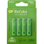 GP ReCyko AA NiMH-akut, 1300 mAh, 1,2 V, 4 kpl:n pakkaus