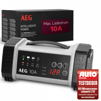 AEG LT10 97024 automaattinen akkulaturi, 12/24 V, enintään 10 A, LED-näyttö