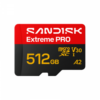 SanDisk Extreme PRO microSDXC 512 GB UHS-I A2 V30, jopa 250/170 MB/s, SDSQXCJ-512G-GS6MA