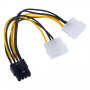 Akyga AK-CA-29 virtasovitin: 2 Molex PCIe 8-pin, 15 cm