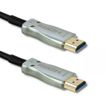 Qoltec 50472 HDMI-kaapeli 20 m, HDMI Type-A, musta/hopea