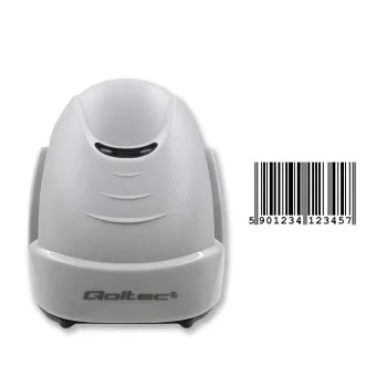 Qoltec 50877 1D laser viivakoodinlukija USB valkoinen
