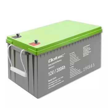 Qoltec 53079 Deep Cycle Gel -akku 12V 200Ah (62,5 kg)