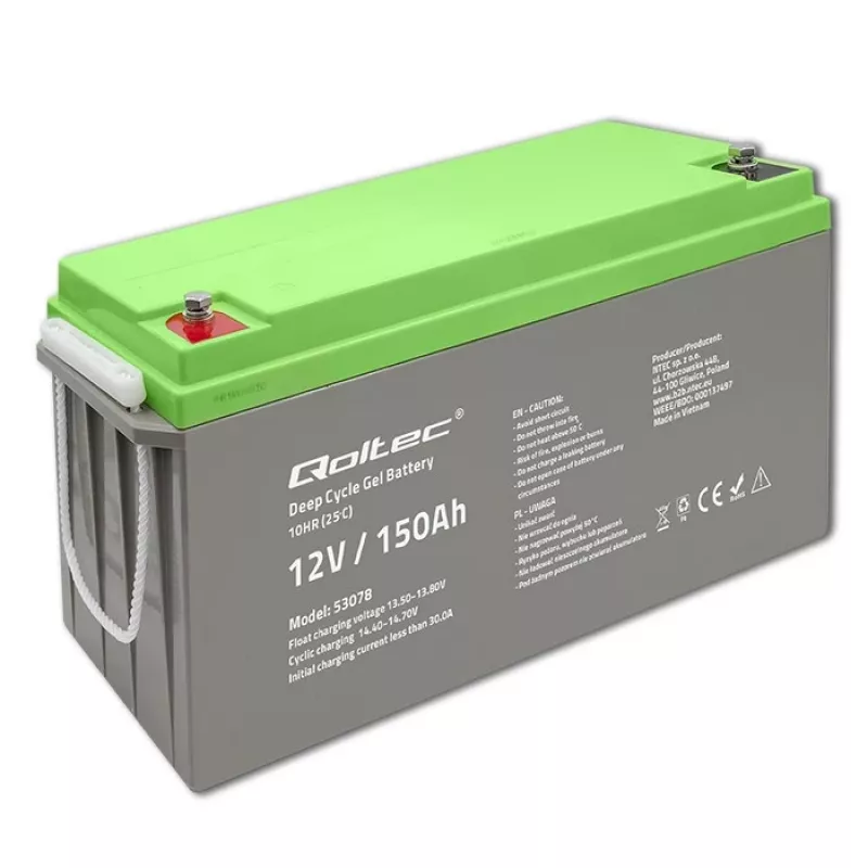 Qoltec Deep Cycle -geeliakku 12V 150Ah 44,5kg