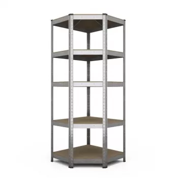 TELINE BUDGET RANGULAR 180X90X45CM - 5 hyllyä, harmaa, kokoaminen