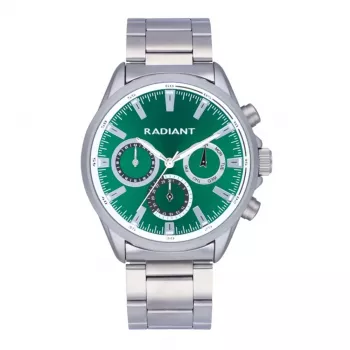 RADIANT RA589702 miesten kvartsianalogikello 44 mm ruostumaton teräs hopea musta