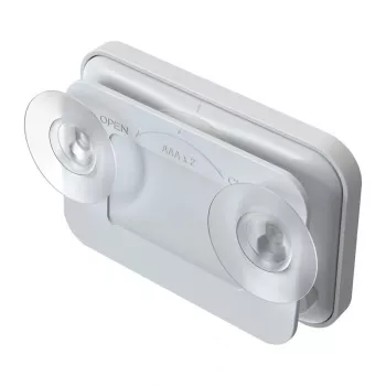 RAINPOINT BALDRTHERM B0549STH kylpyhuoneajastin lämpötila- ja kosteusmittarilla, IP24 roiskesuojaus, countdown/count-up, LCD-taustavalo, imukuppi/jalusta/seinäkiinnitys