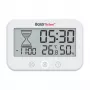 RAINPOINT BALDRTHERM B0549STH kylpyhuoneajastin lämpötila- ja kosteusmittarilla, IP24 roiskesuojaus, countdown/count-up, LCD-taustavalo, imukuppi/jalusta/seinäkiinnitys