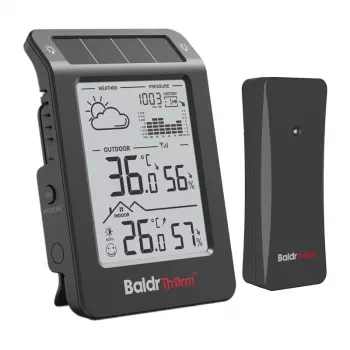RAINPOINT BALDRTHERM B0596WT2H2P-V1 aurinkokäyttöinen sääasema langattomalla ulkoanturilla, musta