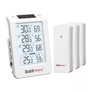 RAINPOINT BALDRTHERM B0598 3-kanavainen lämpö-kosteusmittari automaattisella taustavalolla