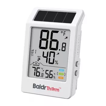 RAINPOINT BALDRTHERM B0707 aurinkokäyttöinen lämpö-kosteusmittari ulkoanturilla