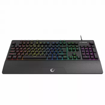 Rampage Simula RGB Macro KB-GX65 langallinen kalvomekaaninen pelinäppäimistö rannetuki, musta