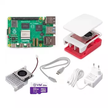 Raspberry Pi 5 4GB täysi pakkaus valkoinen/punainen